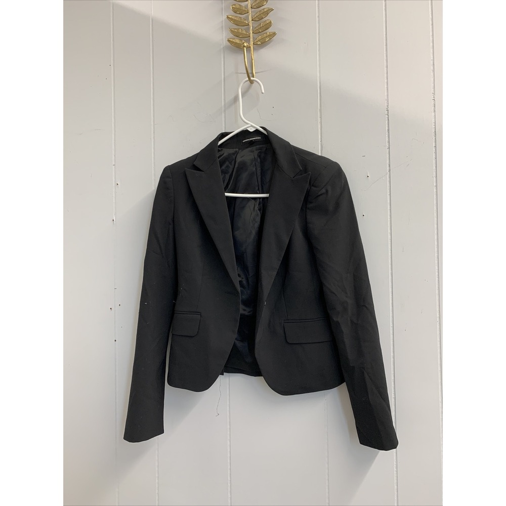 Express Jacket Womens Size 0 Design Studio Black Polyester Button-Up Formal Coat